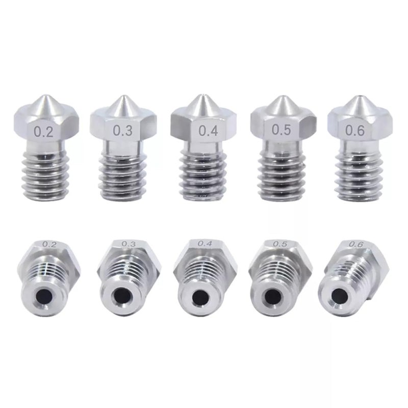 E3D V5 V6 1.75mm 0.2mm فوهة فولاذية مقاومة للصدأ رأس بثق للطابعة ثلاثية الأبعاد